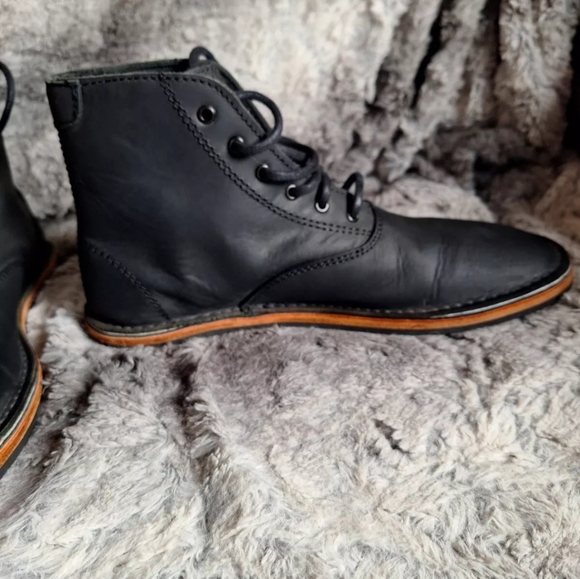 Davinci Black Leather Barefoot Combat Boots Zero Drop - Picture 6 of 12